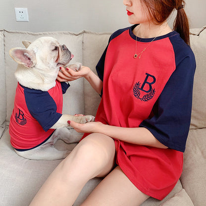 Dog clothing short sleeve parent-child clothing