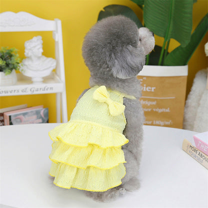 Pet Dog Princess Dress Thin Teddy Bichon Small Dog Clothing Hair Candy Layered Skirt