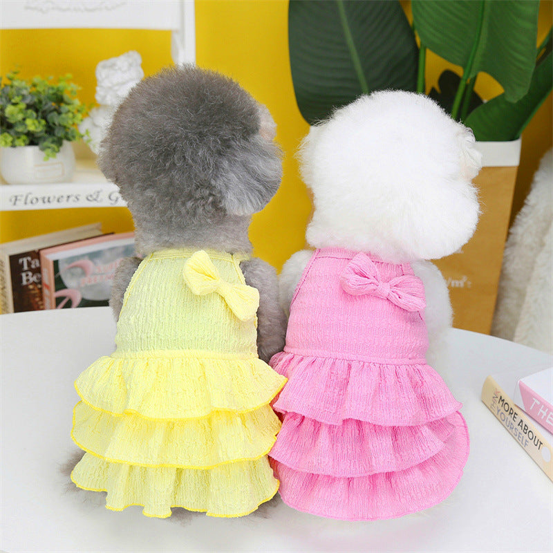 Pet Dog Princess Dress Thin Teddy Bichon Small Dog Clothing Hair Candy Layered Skirt