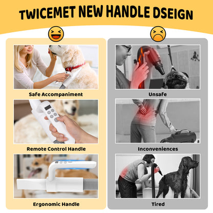 Dog Hair Dryer, 4-in-1 Dog Hair Dryer With Smart Handle, High Speed Negative Ion Dog Hair Dryer, Adjustable Wind Speed And Temperature Dog Cat Pet Hair Dryer