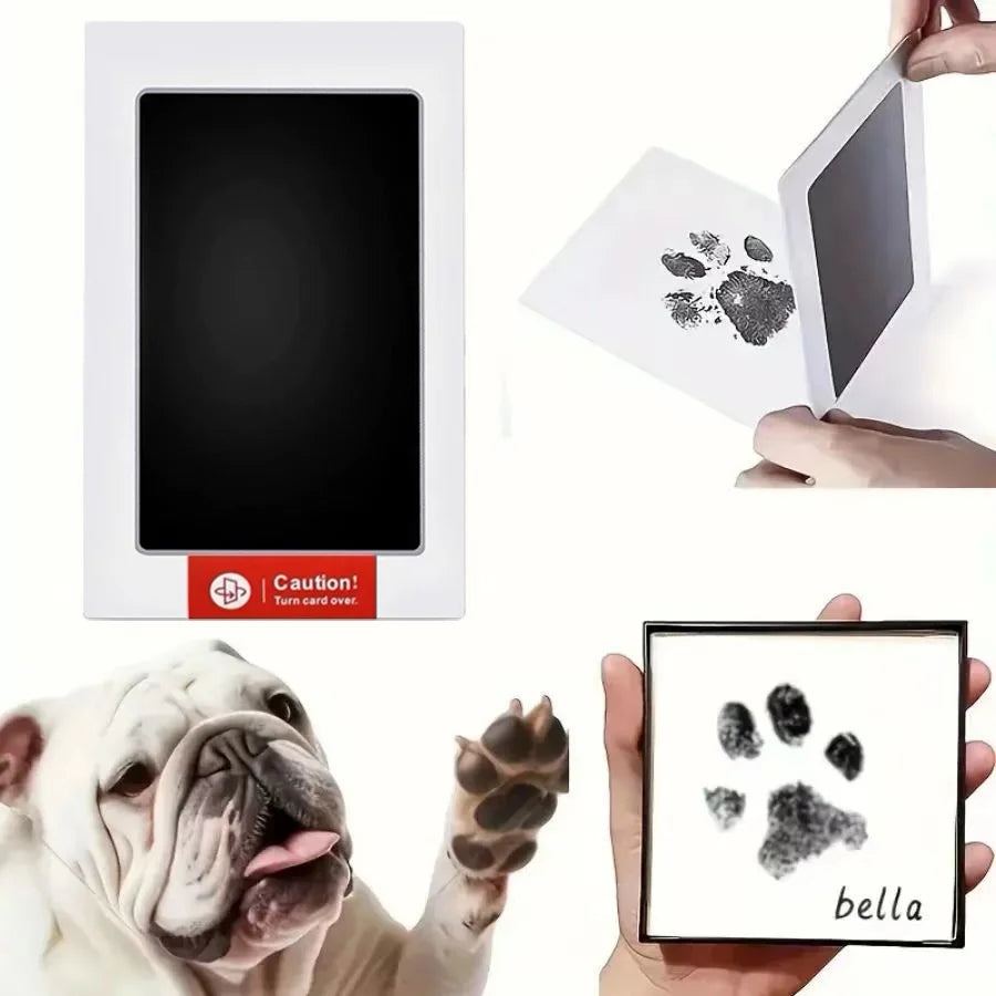 Paw Print Clean Touch Ink Pad, Dog Or Cat Pet Owner Keepsake, DIY Inkless Nose and Pawprint Impression Making Kit