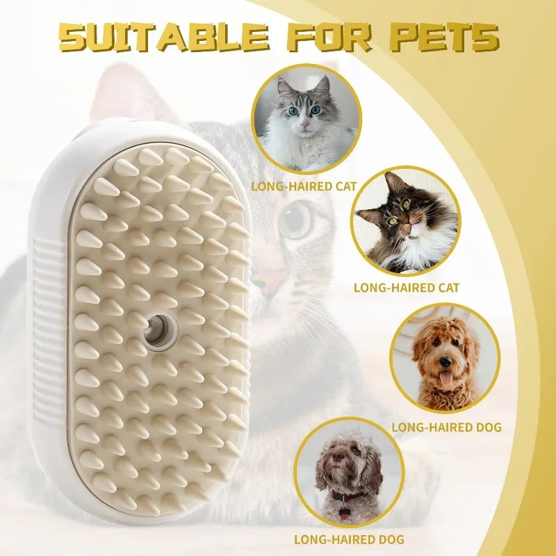 Cat Brush Hair Remover Steam Brush Pets Electric Spray cats personal care Pet Massage Grooming Removing Tangled and Loose Hair