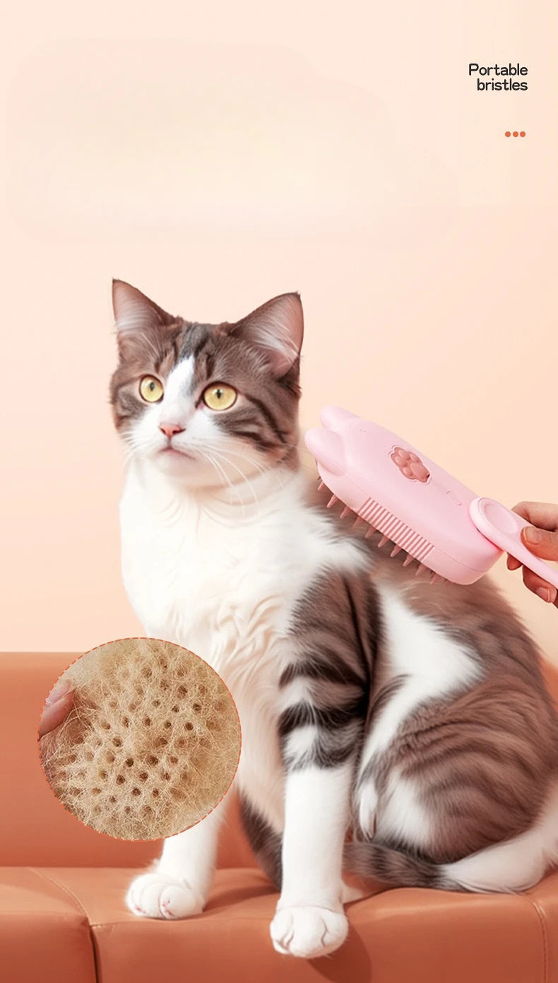 Pet Steam Brush Steam Cats Comb Electric Sprayer for Massage Wool Cat Brush Vaporizer Hair Removal Grooming Pets Accessories