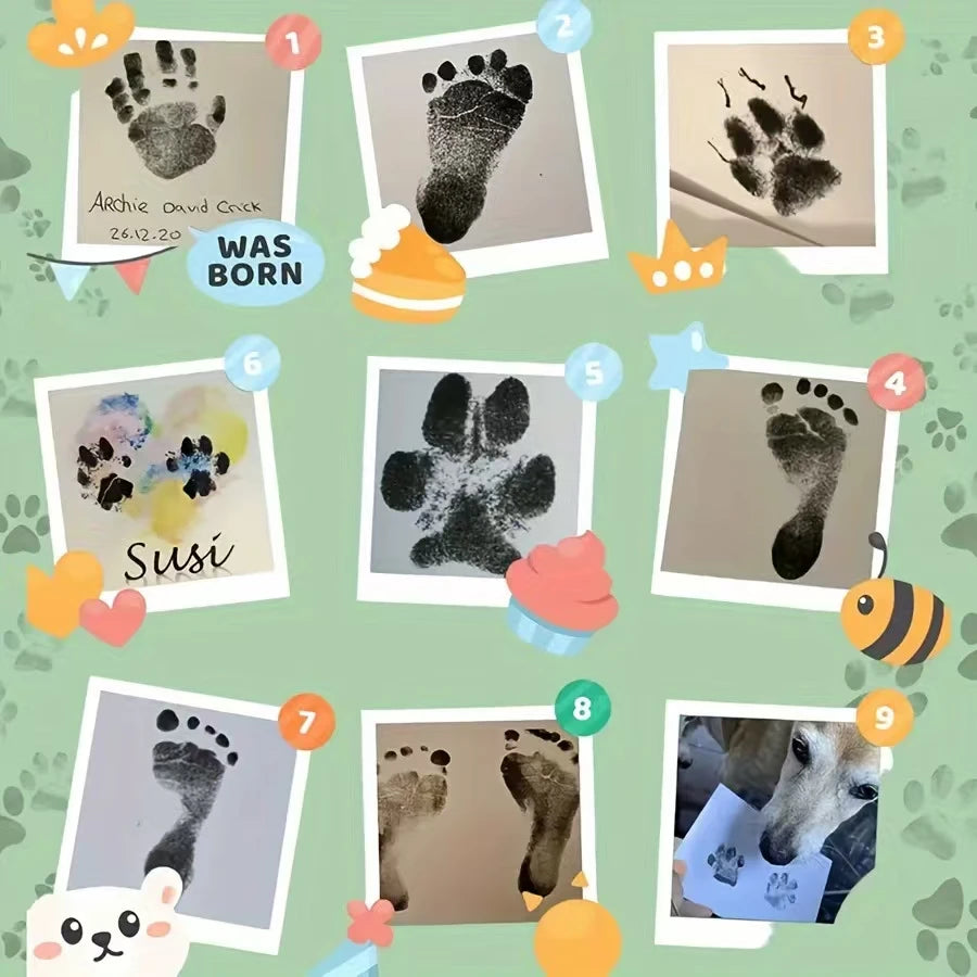 Paw Print Clean Touch Ink Pad, Dog Or Cat Pet Owner Keepsake, DIY Inkless Nose and Pawprint Impression Making Kit