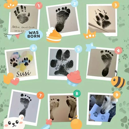 Paw Print Clean Touch Ink Pad, Dog Or Cat Pet Owner Keepsake, DIY Inkless Nose and Pawprint Impression Making Kit