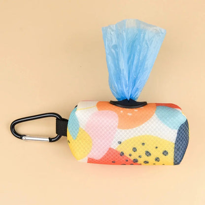 Abstract Designer Print Cute Design Pet Poop Bag Holder Dispenser Without Poop Bag And Leashes Can Attached With Any Dog Leashes