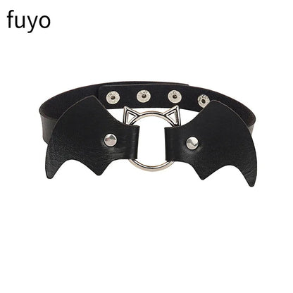 2023 Gothic Collar For Girls Leather Choker Necklace goth Heart Cat Wing Studded Choker punk Necklaces Women Cosplay Jewelry