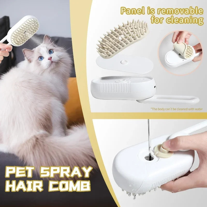 Cat Brush Hair Remover Steam Brush Pets Electric Spray cats personal care Pet Massage Grooming Removing Tangled and Loose Hair