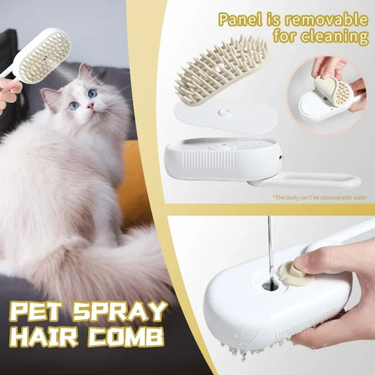 Cat Brush Hair Remover Steam Brush Pets Electric Spray cats personal care Pet Massage Grooming Removing Tangled and Loose Hair