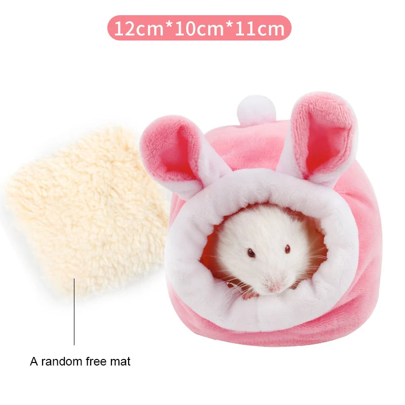 Hamster Cage Soft Warm Bed Pet Rat Hammock Pig Squirrel Winter House Velvet Nest Sleeping Warm Bed Small Pet Items