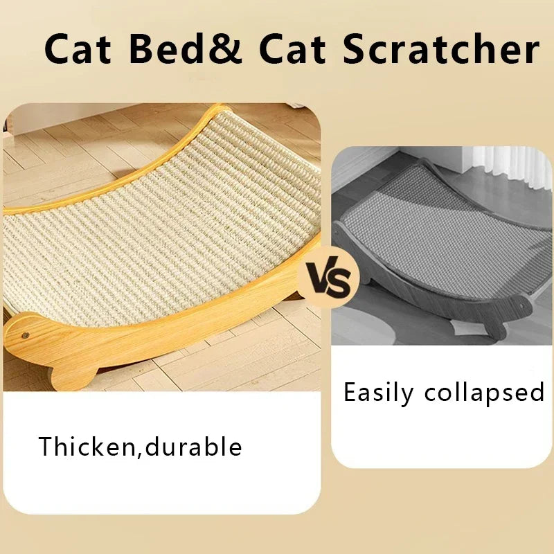 Wooden Cat Scratching Pads Cats Scratcher No Flaking Sisal Wear-resistant Sustainable Cats Cardboard Cat Toys Cats Accessories