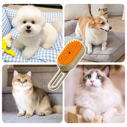 Pet Steam Brush Steam Cats Comb Electric Sprayer for Massage Wool Cat Brush Vaporizer Hair Removal Grooming Pets Accessories