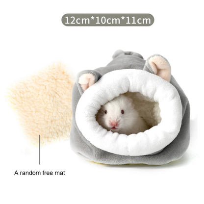 Hamster Cage Soft Warm Bed Pet Rat Hammock Pig Squirrel Winter House Velvet Nest Sleeping Warm Bed Small Pet Items