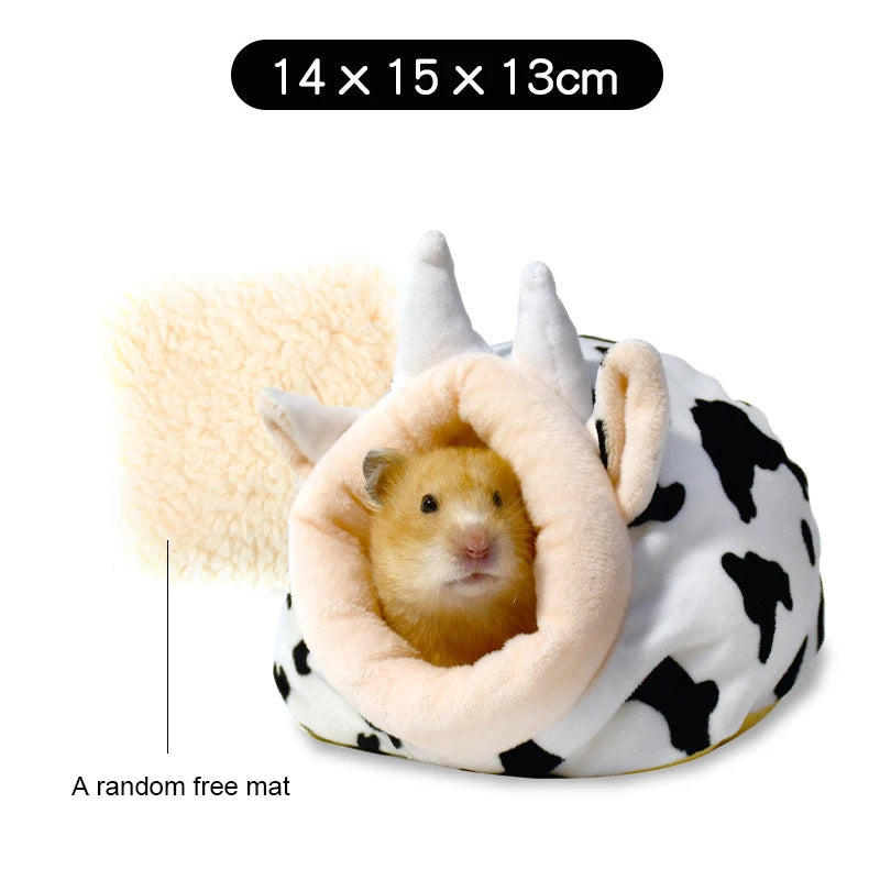 Hamster Cage Soft Warm Bed Pet Rat Hammock Pig Squirrel Winter House Velvet Nest Sleeping Warm Bed Small Pet Items