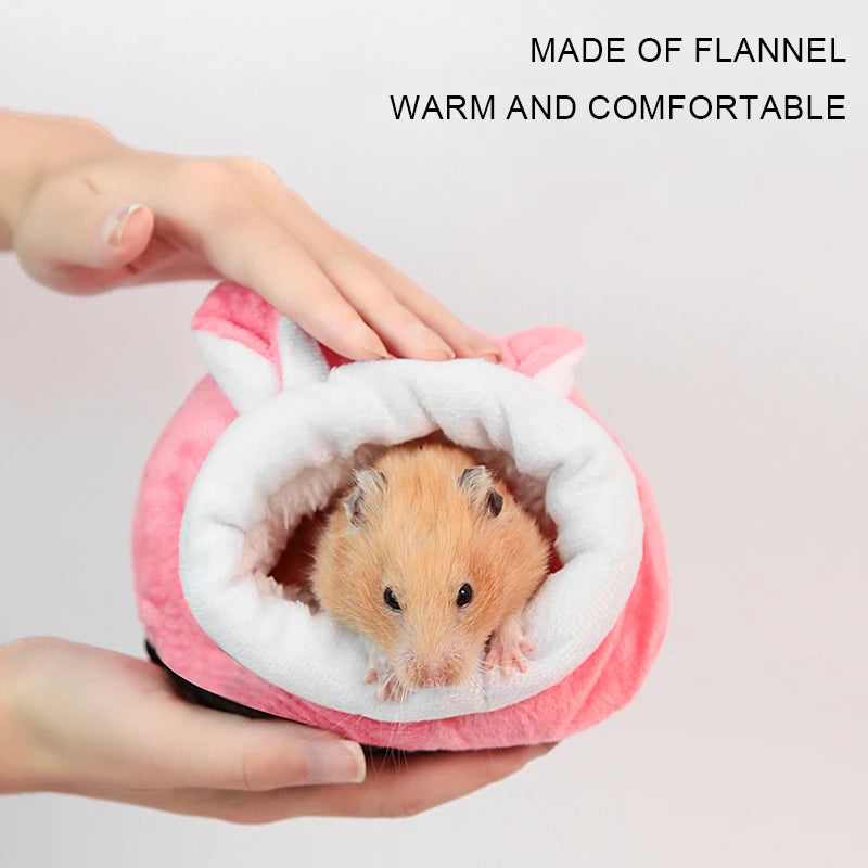 Hamster Cage Soft Warm Bed Pet Rat Hammock Pig Squirrel Winter House Velvet Nest Sleeping Warm Bed Small Pet Items