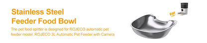 ROJECO Automatic Cat Feeder With Camera Video Cat Food Dispenser Pet Smart Voice Recorder Remote Control Auto Feeder For Cat Dog