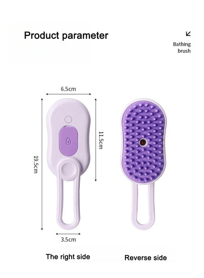 3 in 1 Pet Electric Steam Brush Cat and Dog Cleaning Spray Massage Grooming Comb Retractable Handle Pet Hair Removal BeautyBrush