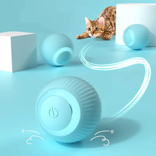 Cat Interactive Ball Toys Automatic Rolling Ball Faux Tail Rechargeable Smart Pet Electric Toy Dog Cat Training Imitate Mouse