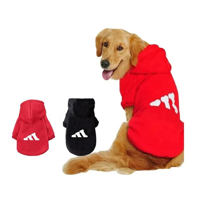 Trendy Bone Letter Print Pattern Designer Pet Cat Clothing Autumn And Winter Thickened Warm Hooded Dog Sweater Fashion Clothes