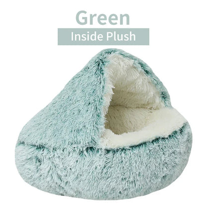 Winter Plush Pet Cat Bed Round Cat Cushion Cat House 2 In 1 Warm Cats Basket Pet Sleep Bag Kitten Nest Kennel for Small Dog Cats