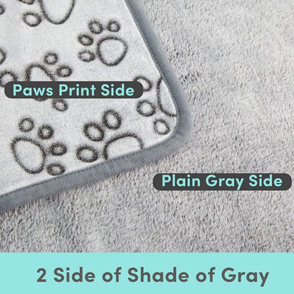 1pc Soft High Quality Pet Blanket, Grey Paw Dog Blanket Washable, Pet Mat Warm and Comfortable Blanket for Cat Dogs