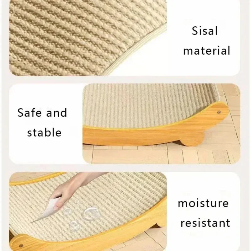 Wooden Cat Scratching Pads Cats Scratcher No Flaking Sisal Wear-resistant Sustainable Cats Cardboard Cat Toys Cats Accessories