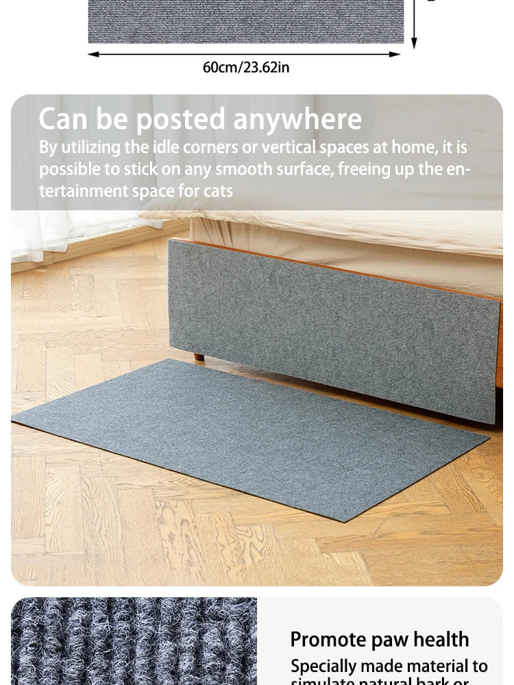 Trimmable Self-Adhesive Cat Scratch Mat – Protect Your Furniture and Walls from Scratching with This Easy-to-Use Solution