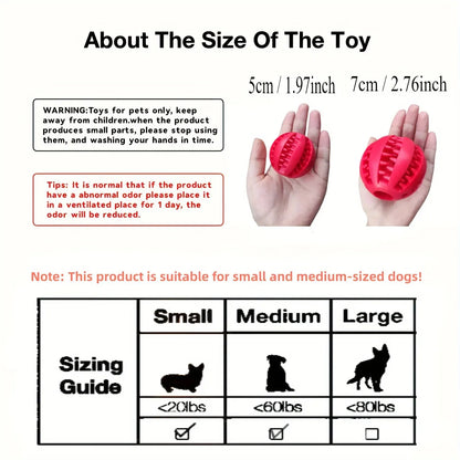 Dog Toy Ball, Nontoxic Bite Resistant Toy Ball for Pet Dogs Puppy Cat, Dog Pet Food Treat Feeder Chew Tooth Cleaning Ball