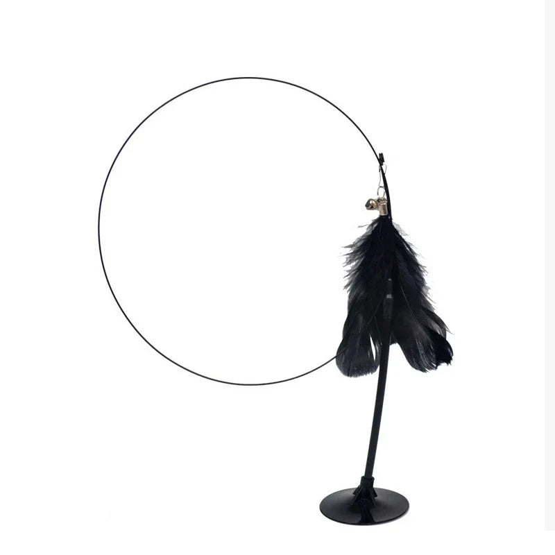 Cat Teaser Stick With Bell, Feather, Long Rod Suction Cup