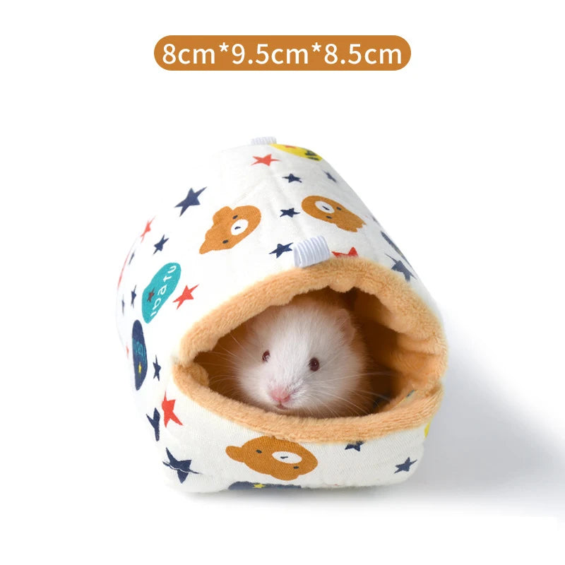 Hamster Cage Soft Warm Bed Pet Rat Hammock Pig Squirrel Winter House Velvet Nest Sleeping Warm Bed Small Pet Items