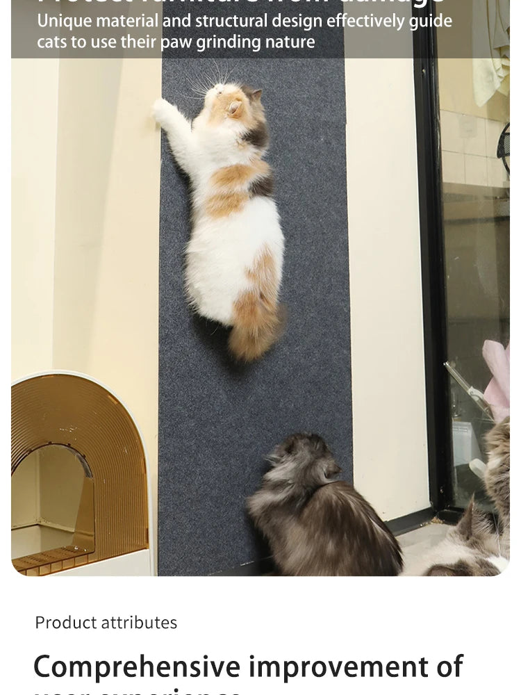 Trimmable Self-Adhesive Cat Scratch Mat – Protect Your Furniture and Walls from Scratching with This Easy-to-Use Solution