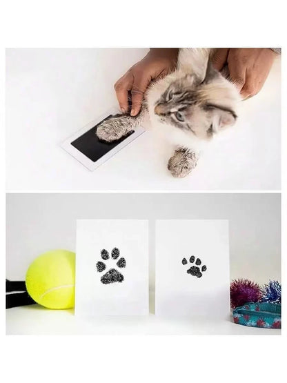 Paw Print Clean Touch Ink Pad, Dog Or Cat Pet Owner Keepsake, DIY Inkless Nose and Pawprint Impression Making Kit