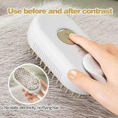 Steamy Dog Brush  Spray Cat Hair Brush 3 in1 Dog  Brush  Massage Pet Grooming Removing Tangled and Loose Hair