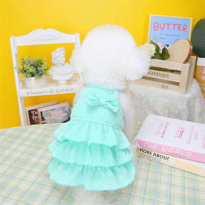 Pet Dog Princess Dress Thin Teddy Bichon Small Dog Clothing Hair Candy Layered Skirt