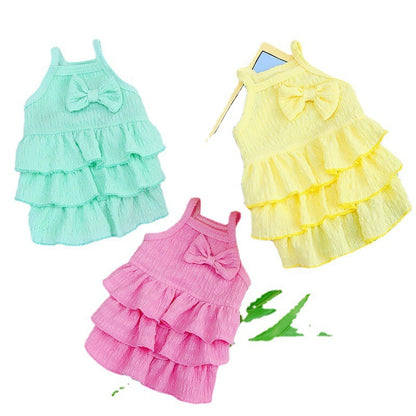 Pet Dog Princess Dress Thin Teddy Bichon Small Dog Clothing Hair Candy Layered Skirt