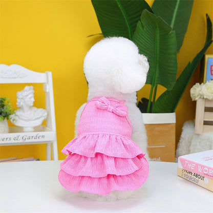 Pet Dog Princess Dress Thin Teddy Bichon Small Dog Clothing Hair Candy Layered Skirt